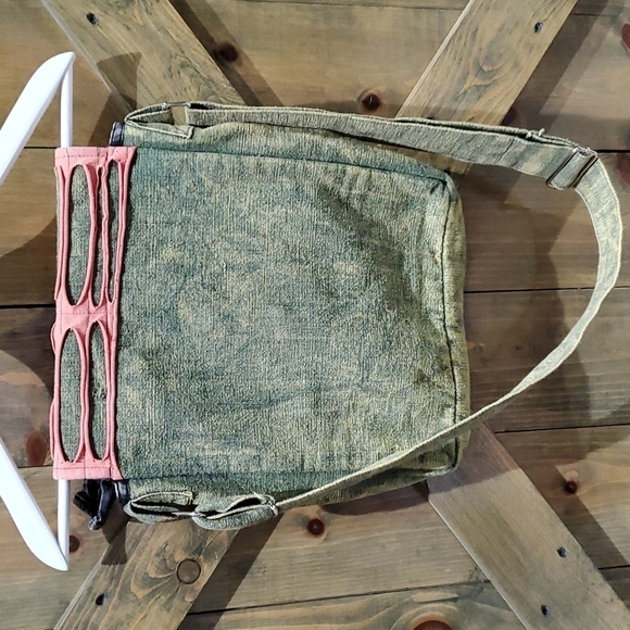 ARTISAN HIPPIE BOHO PEACE SIGN BAG CLOTH HANDMADE FESTIVAL COLORFUL ART - Picture 10 of 14